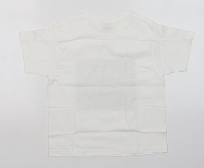 JERZEES Girls White   Basic T-Shirt Size 7-8 Years