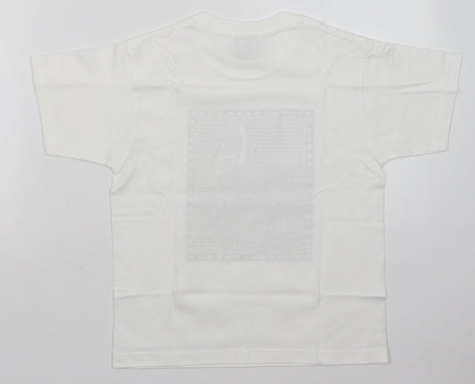 JERZEES Girls White   Basic T-Shirt Size 7-8 Years