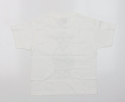 JERZEES Boys White   Basic T-Shirt Size 7-8 Years  - PIRATE