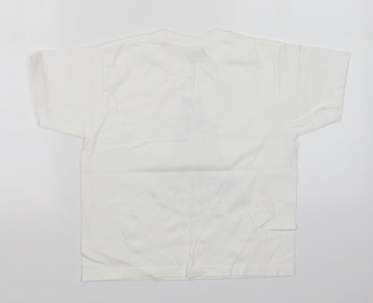 JERZEES Girls White   Basic T-Shirt Size 7-8 Years  - PRINCESS