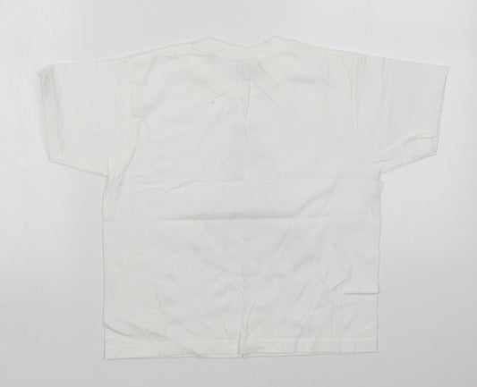 JERZEES Girls White   Basic T-Shirt Size 7-8 Years  - PRINCESS