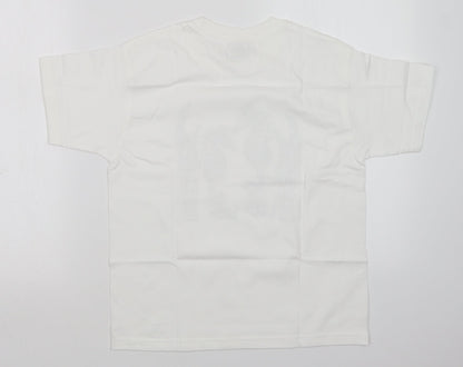 JERZEES Girls White   Basic T-Shirt Size 9-10 Years