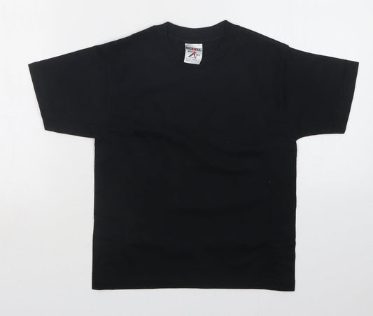 JERZEES Boys Black   Basic T-Shirt Size 5-6 Years