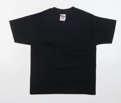 JERZEES Boys Black   Basic T-Shirt Size 5-6 Years