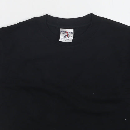JERZEES Girls Black   Basic T-Shirt Size 5-6 Years