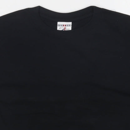 JERZEES Girls Black   Basic T-Shirt Size 9-10 Years