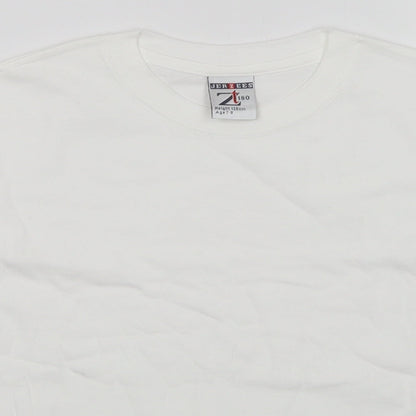 JERZEES Girls White   Basic T-Shirt Size 7-8 Years