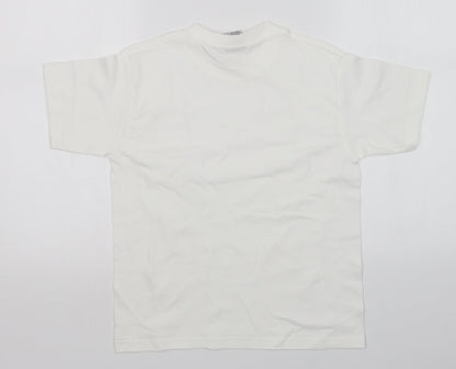 JERZEES Boys White   Basic T-Shirt Size 9-10 Years