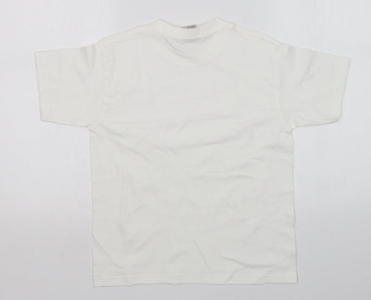 JERZEES Boys White   Basic T-Shirt Size 9-10 Years