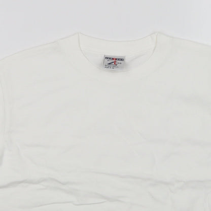 JERZEES Boys White   Basic T-Shirt Size 9-10 Years