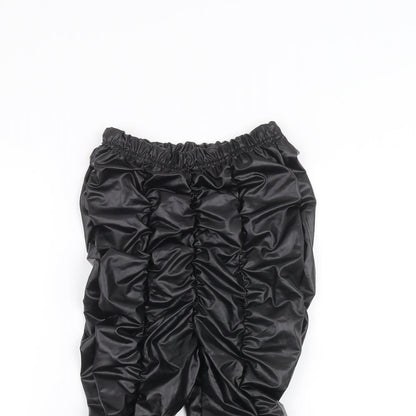 Womens UK Size 4 PRETTYLITTLETHING Regular Fit  Black Trousers