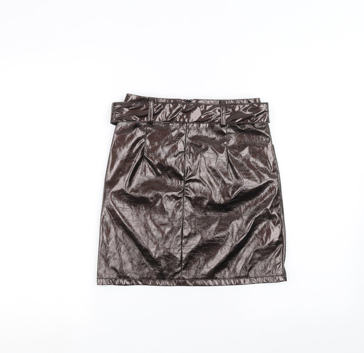 PRETTYLITTLETHING Womens Brown   Mini Skirt Size 4