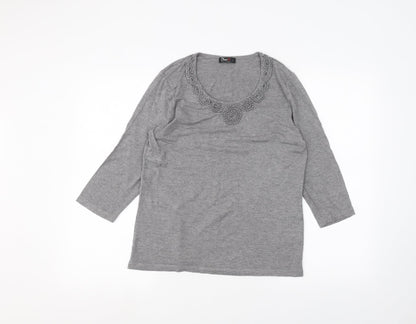 Oscar B  Womens Grey   Basic T-Shirt Size L
