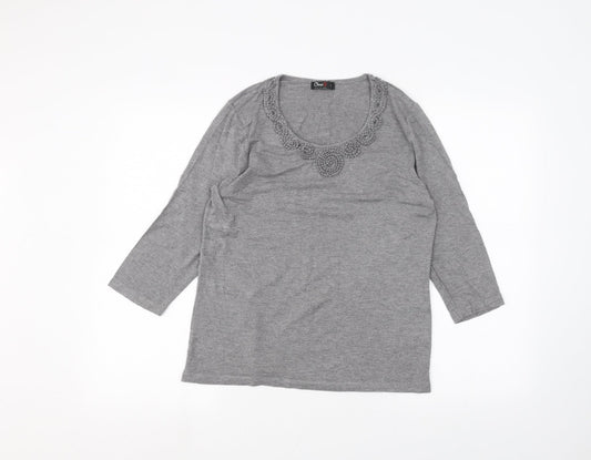 Oscar B  Womens Grey   Basic T-Shirt Size L