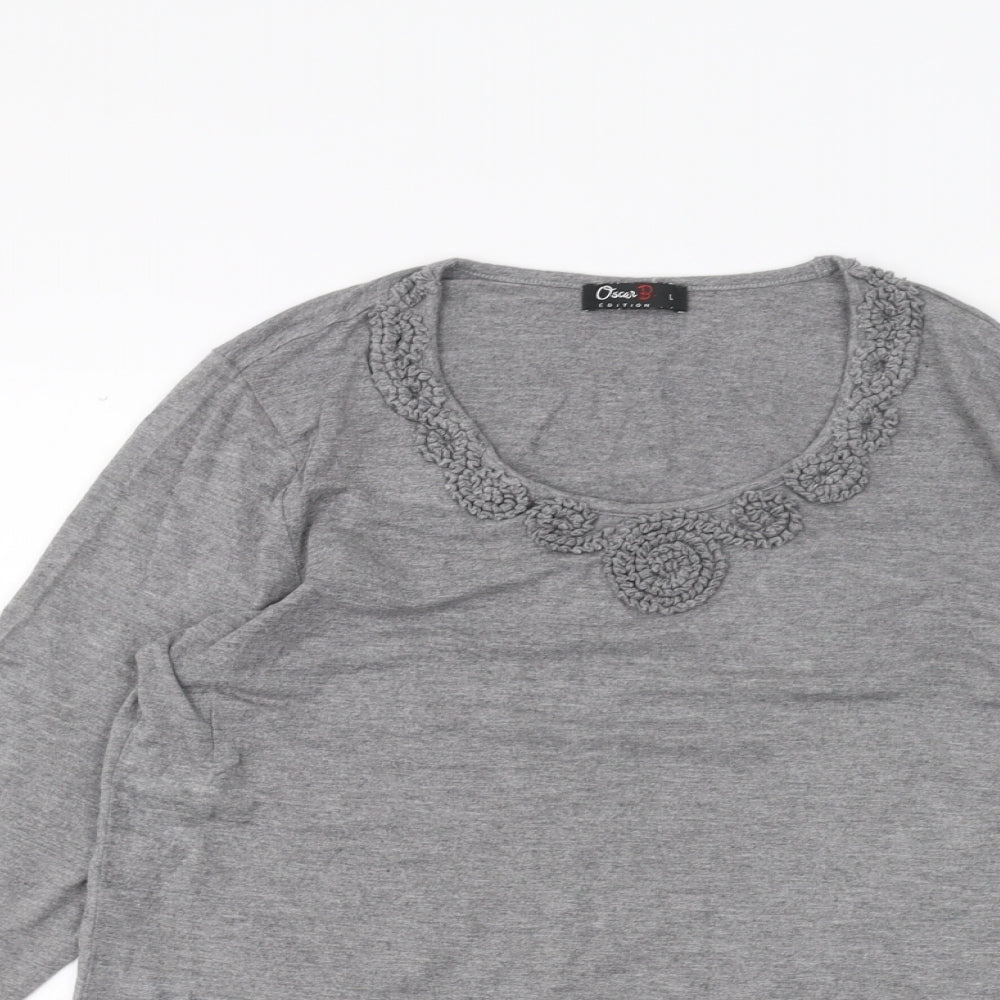 Oscar B  Womens Grey   Basic T-Shirt Size L