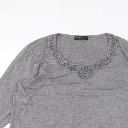 Oscar B  Womens Grey   Basic T-Shirt Size L