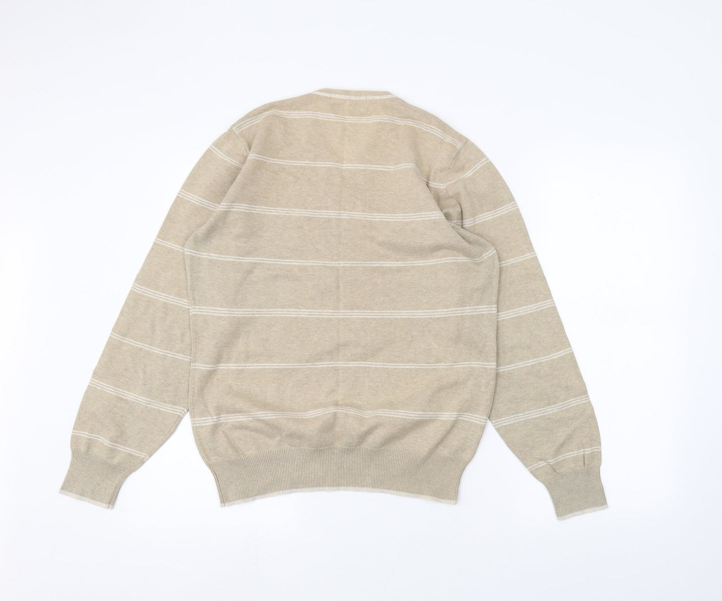 Marks and Spencer Mens Brown Striped  Pullover Jumper Size S