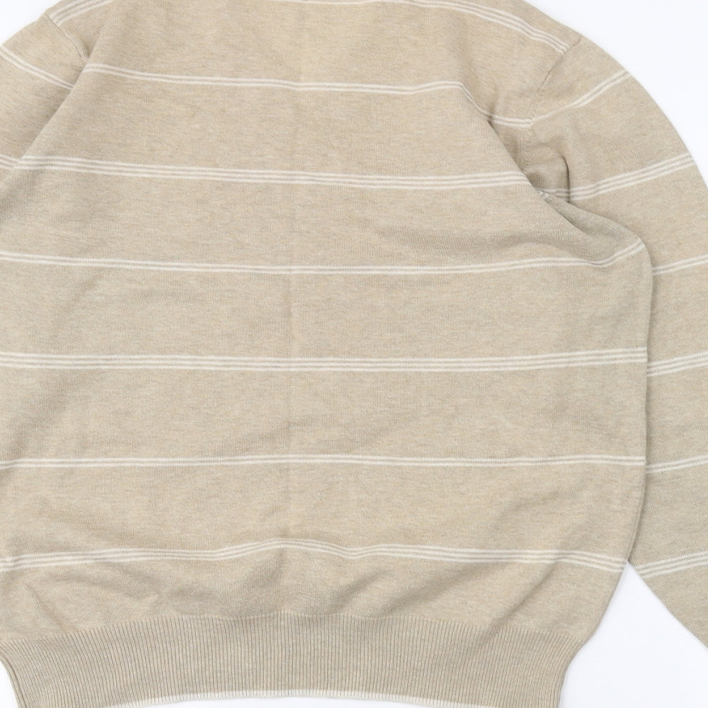 Marks and Spencer Mens Brown Striped  Pullover Jumper Size S