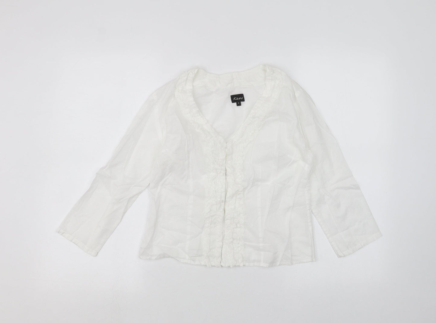 Womens UK Size 8 ken White Cardigan Jumper