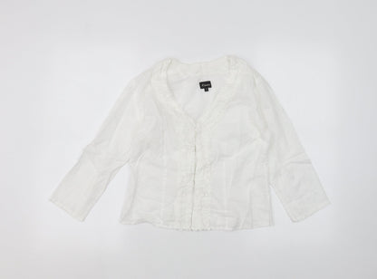 Womens UK Size 8 ken White Cardigan Jumper