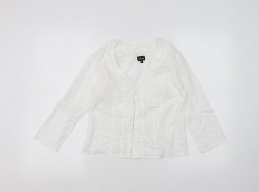 Womens UK Size 8 ken White Cardigan Jumper