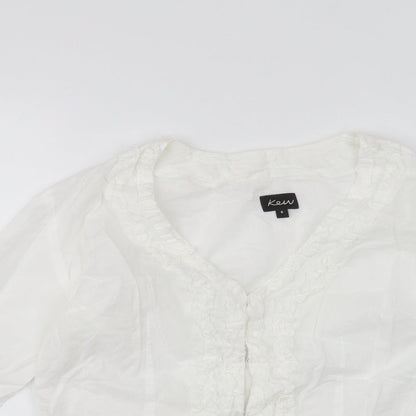 Womens UK Size 8 ken White Cardigan Jumper