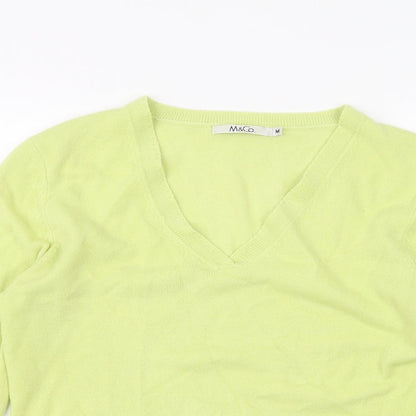 Womens UK Size M M&Co Green Basic T-Shirt