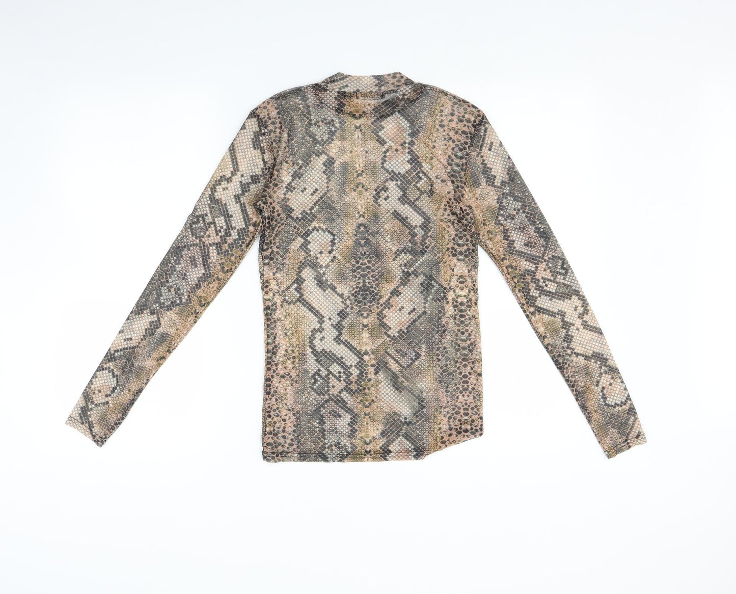 I SAW IT FIRST Womens Multicoloured Animal Print  Basic T-Shirt Size 6