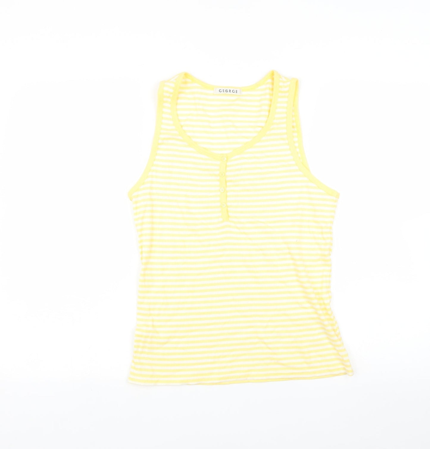 George Womens Yellow Striped  Basic T-Shirt Size 16