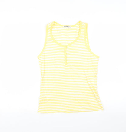 George Womens Yellow Striped  Basic T-Shirt Size 16