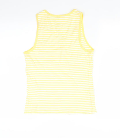 George Womens Yellow Striped  Basic T-Shirt Size 16