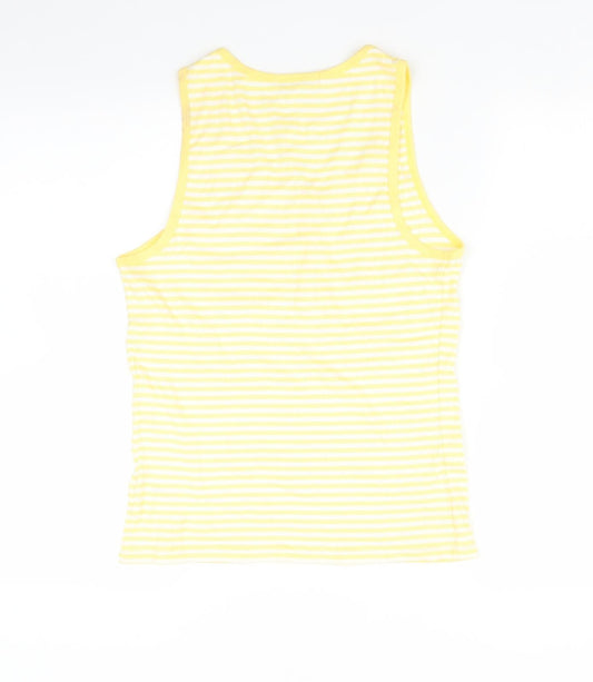 George Womens Yellow Striped  Basic T-Shirt Size 16
