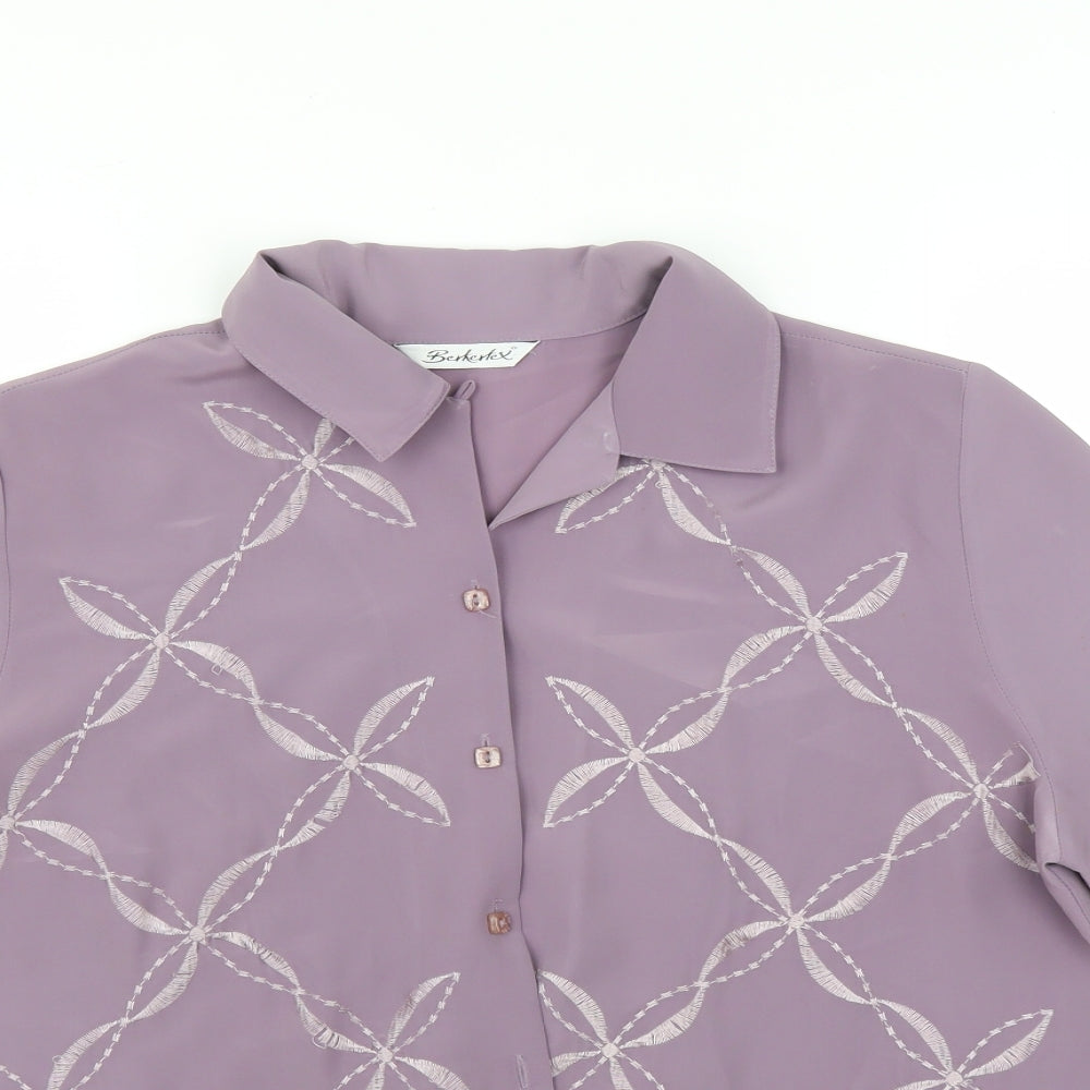 Womens UK Size 14 BERKETEX Purple Basic Button-Up