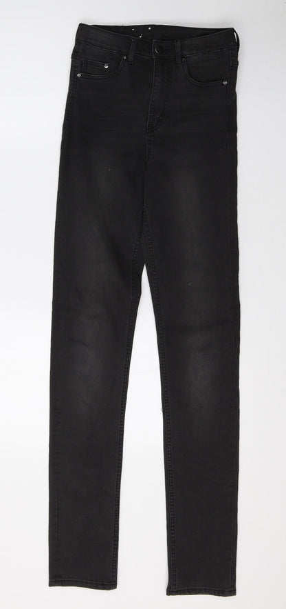 Womens UK Size 25 in H&M Regular Fit Skinny Black Jeans