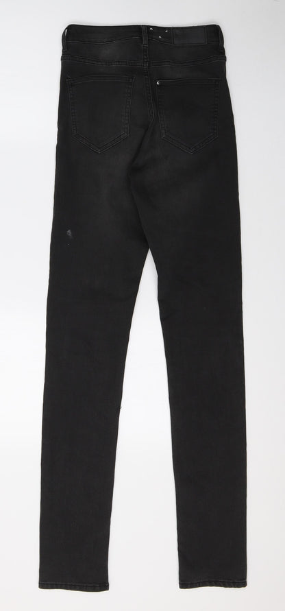 Womens UK Size 25 in H&M Regular Fit Skinny Black Jeans