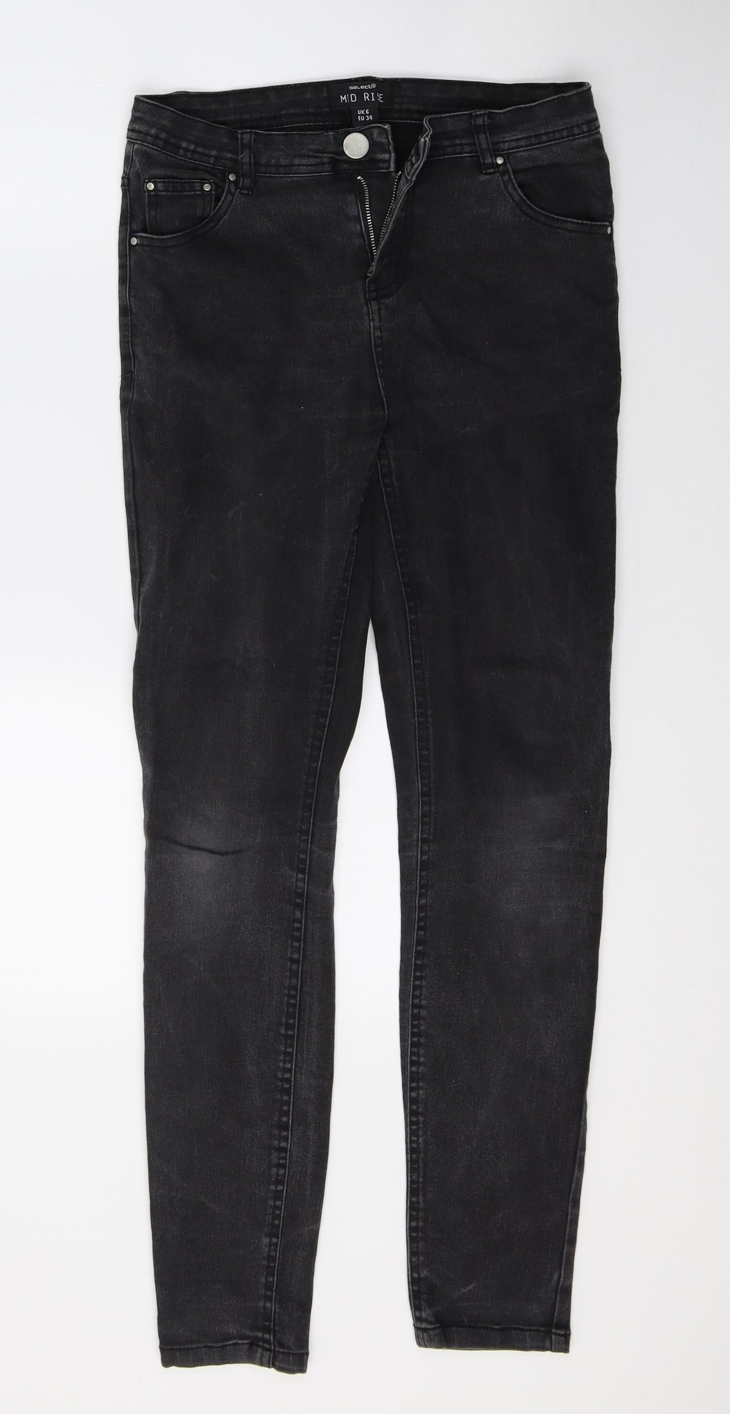 Select Womens Black  Denim Skinny Jeans Size 6 L29 in