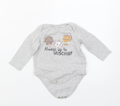 Tesco Girls Grey   Babygrow One-Piece Size 3-6 Months  - Disney