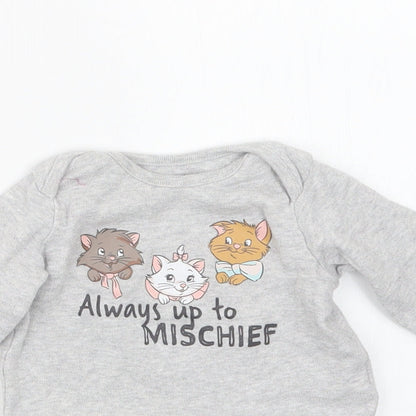 Tesco Girls Grey   Babygrow One-Piece Size 3-6 Months  - Disney