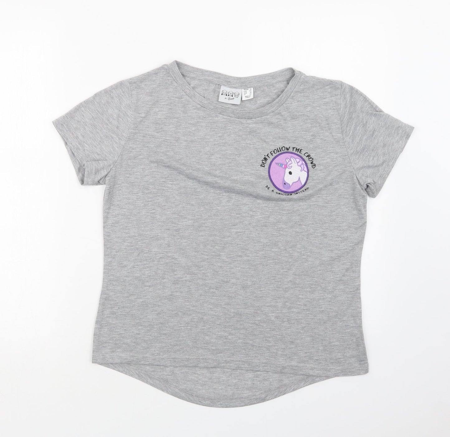 Womens UK Size 14 Bravado Grey Basic T-Shirt