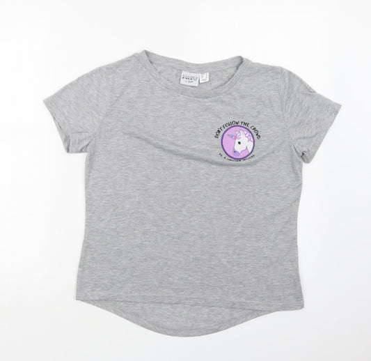 Womens UK Size 14 Bravado Grey Basic T-Shirt