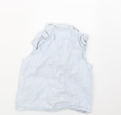 TU Girls Blue Striped  Top Pyjama Top Size 6-7 Years