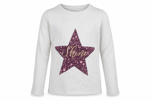 F&F Girls White Geometric  Top Pyjama Top Size 6-7 Years
