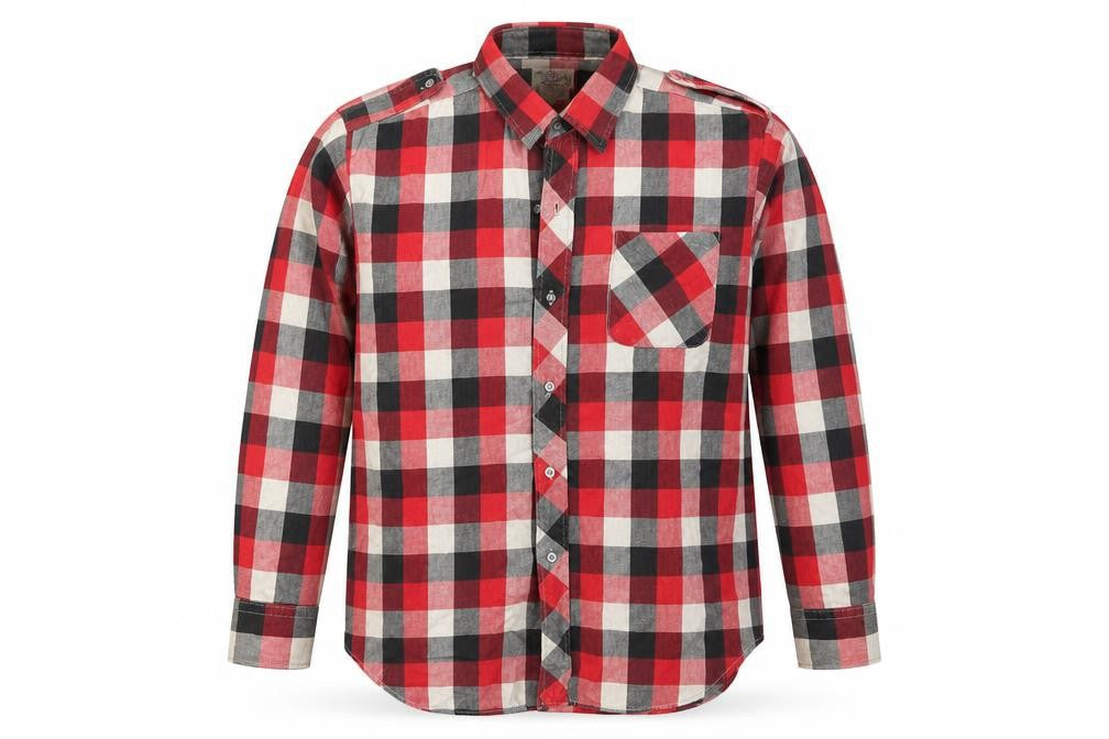 Mens UK Size XL Friendship Red  Button-Up Long Sleeve Casual Shirt