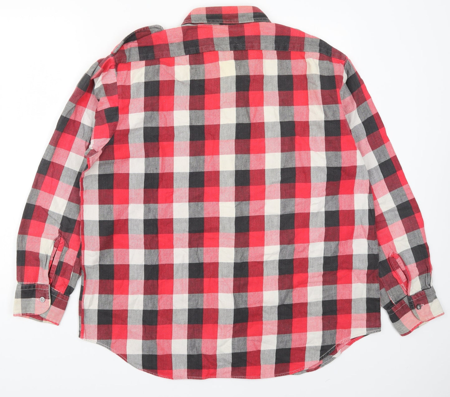 Mens UK Size XL Friendship Red  Button-Up Long Sleeve Casual Shirt