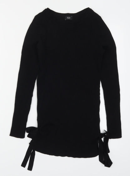 F&F Womens Black  Knit Pullover Jumper Size 10