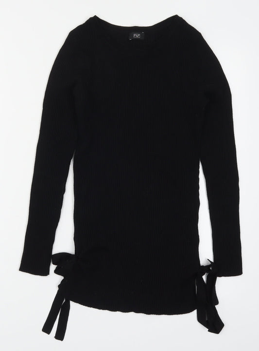F&F Womens Black  Knit Pullover Jumper Size 10