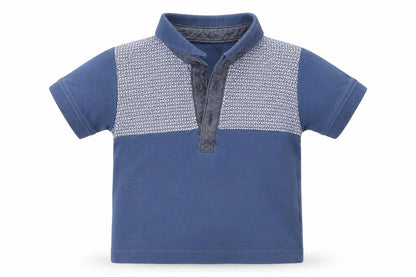Matalan Boys Blue Geometric  Basic Polo Size 6-9 Months