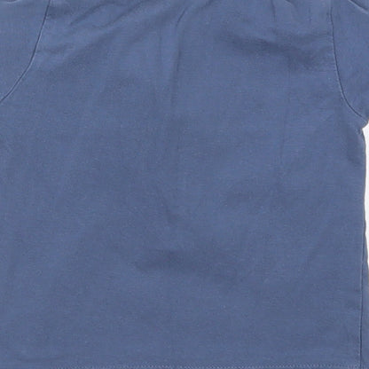 Matalan Boys Blue Geometric  Basic Polo Size 6-9 Months