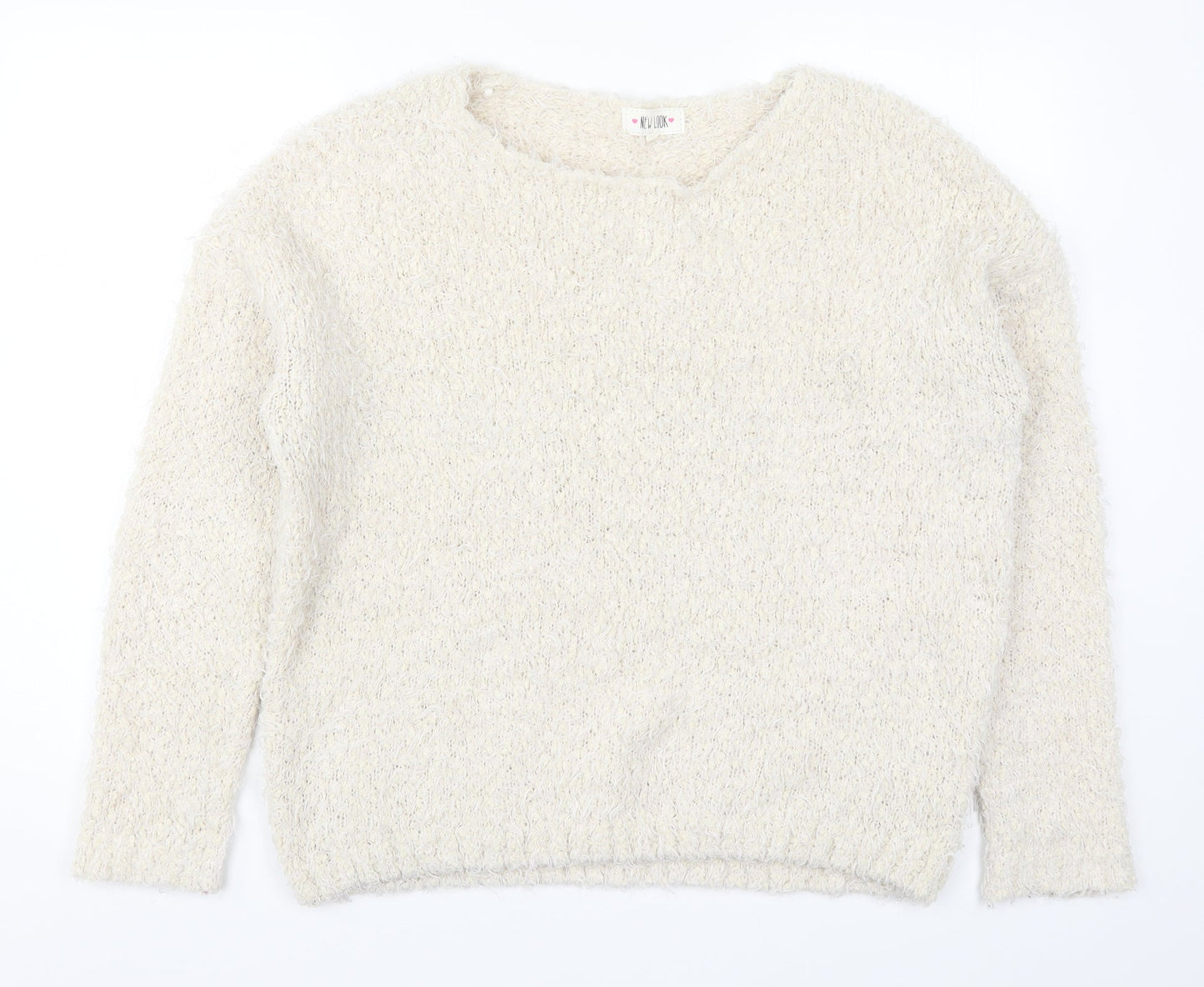 Womens UK Size L New Look Beige Pullover Jumper