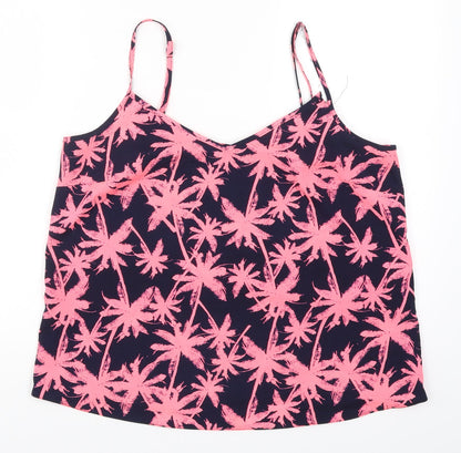 George Womens Pink   Basic Tank Size 14  - Palm Trees